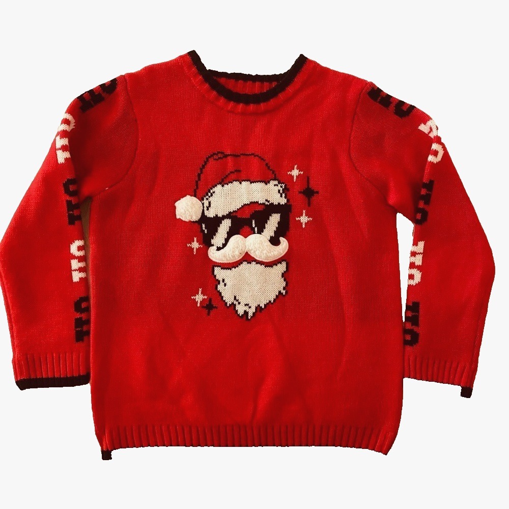 Holiday Time Knit Sweater 6/7 kids Red Crew Neck Christmas